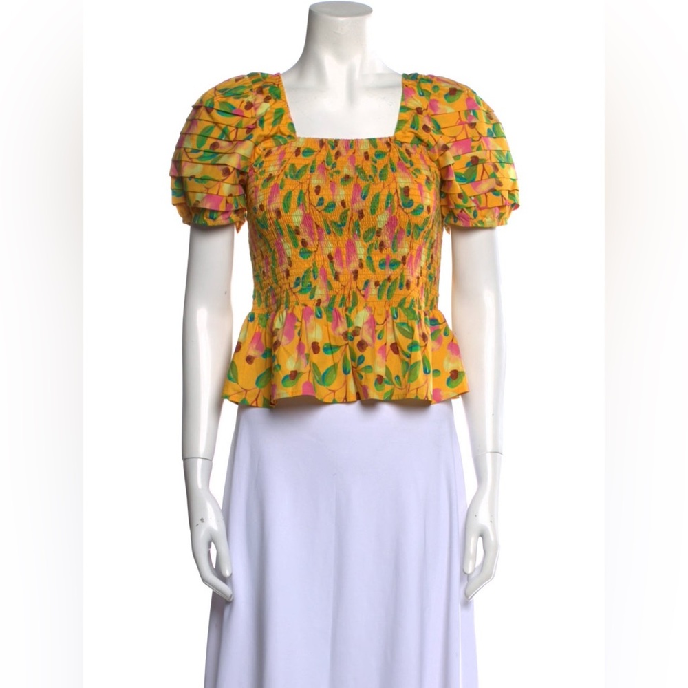 Farm Rio Floral Puff Sleeve Top